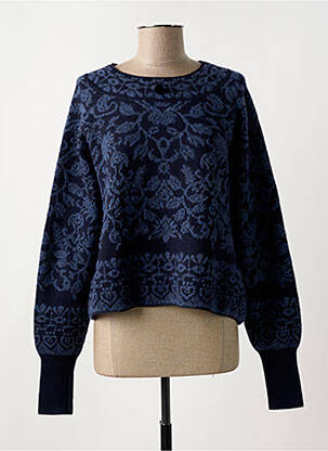 Pull stretch manches longues bleu HIGH femme