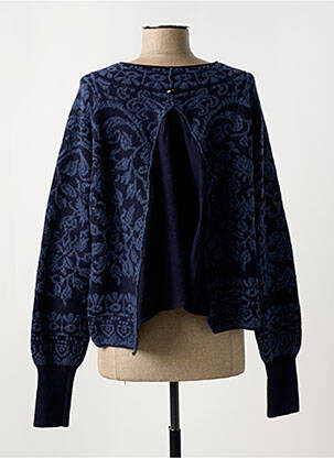 Pull stretch manches longues bleu HIGH femme