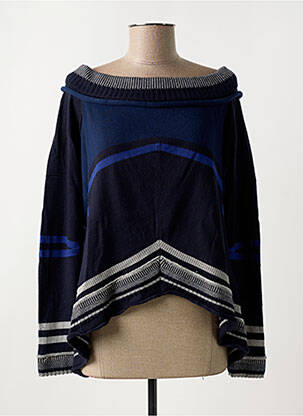 Pull maille tricot manches longues bleu MARITHE & FRANCOIS GIRBAUD femme
