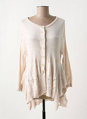 Gilet manches longues col rond rose HIGH femme