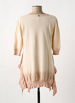 Pull tunique stretch manches 3/4 rose HIGHLANDER femme