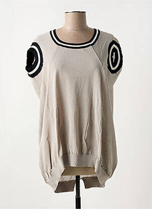 Pull tunique col rond manches courtes gris MARITHE & FRANCOIS GIRBAUD femme