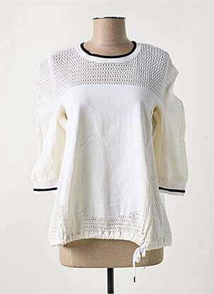 Pull tunique manches 3/4 manches 3/4 beige HIGH femme