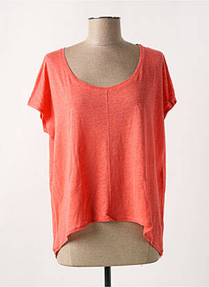 T-shirt stretch manches courtes orange AMERICAN VINTAGE femme