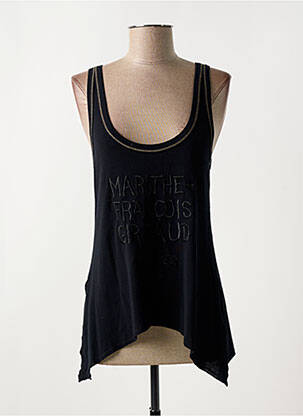 T-shirt stretch fines bretelles noir MARITHE & FRANCOIS GIRBAUD femme