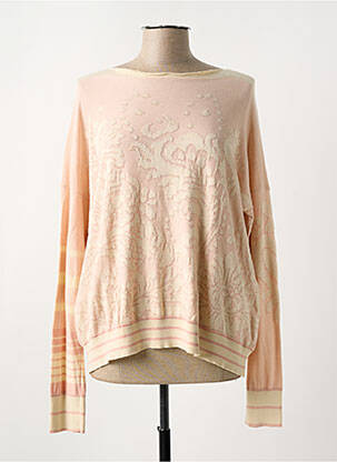 Pull col bateau manches longues rose HIGH femme
