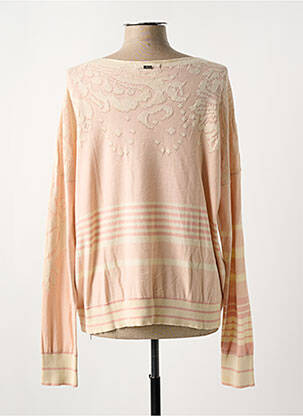 Pull col bateau manches longues rose HIGH femme