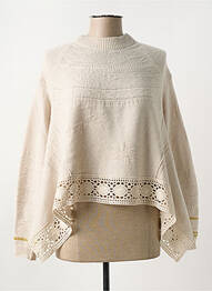 Pull tissage chiné manches longues beige HIGH femme