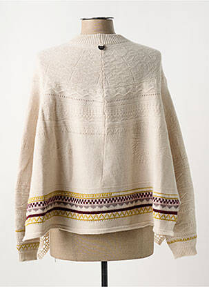 Pull tissage chiné manches longues beige HIGH femme