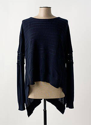 Pull tunique stretch manches longues bleu HIGH femme