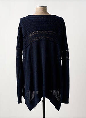 Pull tunique stretch manches longues bleu HIGH femme