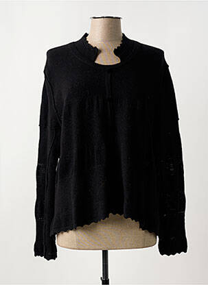 Gilet manches longues col rond noir HIGH femme
