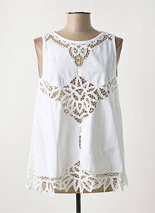 Top stretch sans manche blanc HIGH femme