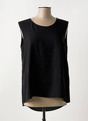 Top tissage crêpe sans manche noir HIGH femme