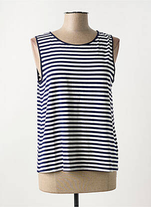 Débardeur stretch sans manche bleu INDIES femme
