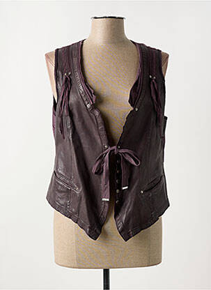 Gilet sans manche fausses poches violet HIGH femme