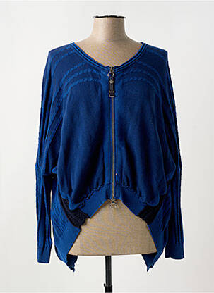 Gilet manches longues bleu HIGH pour femme