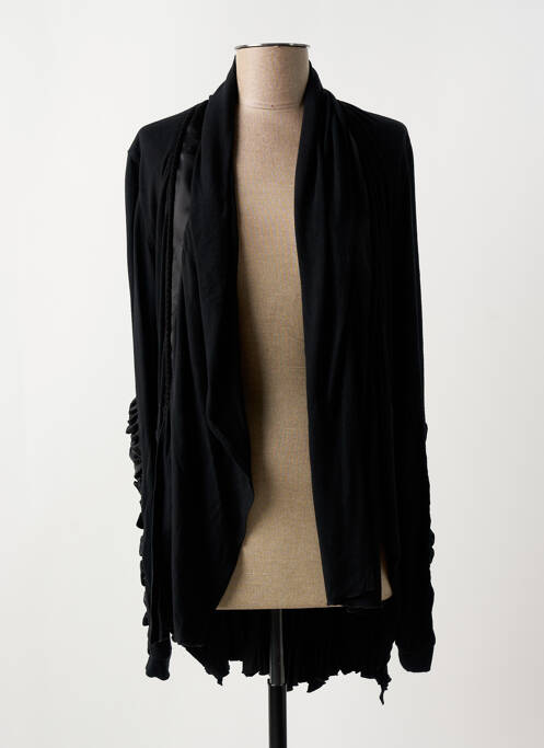 Gilet manches longues col châle noir HIGH femme