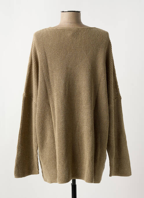 Pull tunique stretch manches longues marron CHACOK femme