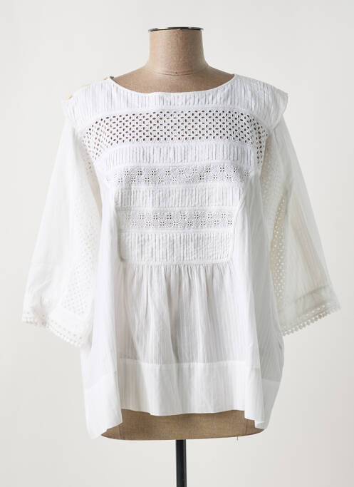 Blouse légère et transparente manches 3/4 blanc HIGH femme
