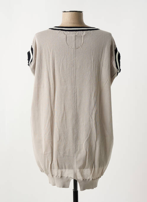 Pull tunique col rond manches courtes gris MARITHE & FRANCOIS GIRBAUD femme