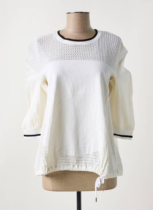 Pull tunique manches 3/4 manches 3/4 beige HIGH femme