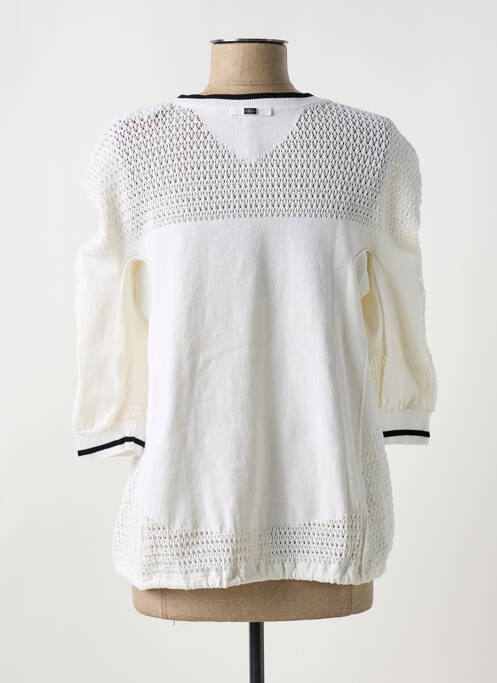 Pull tunique manches 3/4 manches 3/4 beige HIGH femme