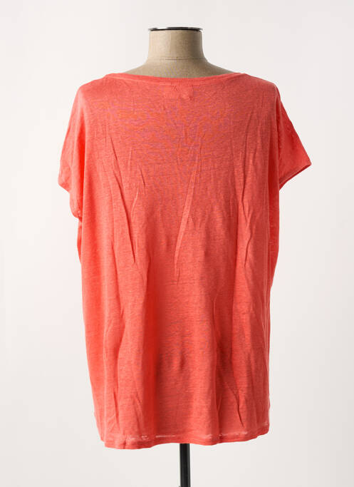 T-shirt stretch manches courtes orange AMERICAN VINTAGE femme