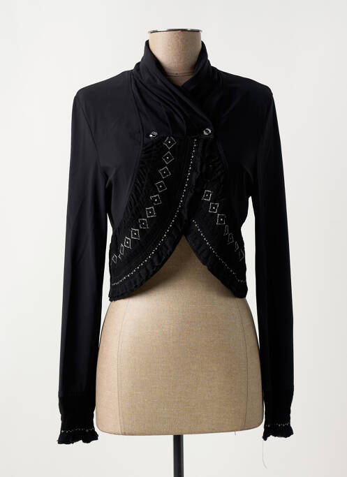 Boléro effet matière satinée noir HIGH femme