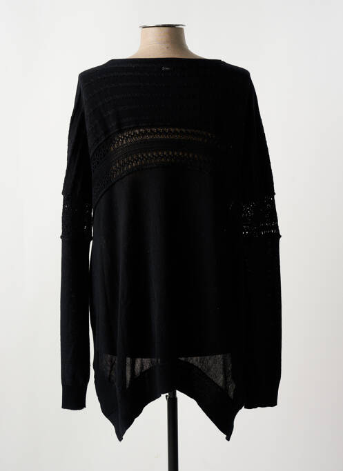 Pull tunique stretch manches longues noir HIGH femme