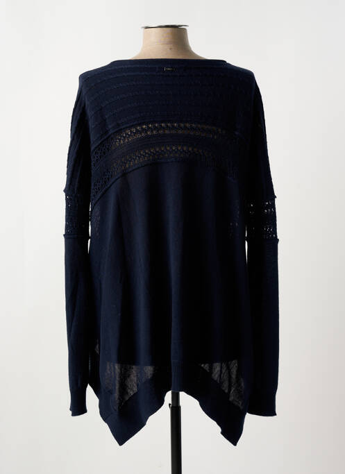 Pull tunique stretch manches longues bleu HIGH femme