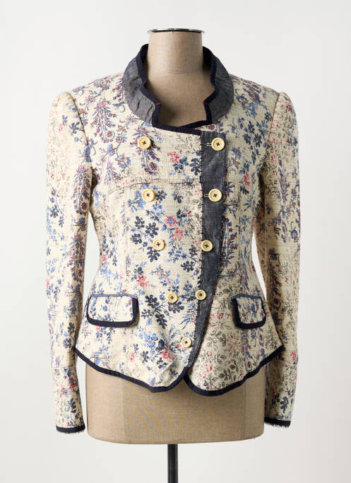 Veste chic col rond bleu HIGH femme