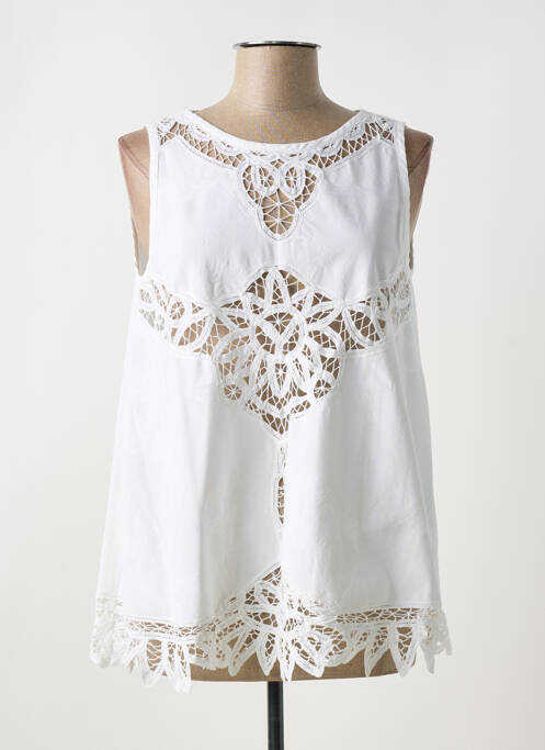 Top stretch sans manche blanc HIGH femme