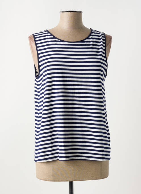 Débardeur stretch sans manche bleu INDIES femme
