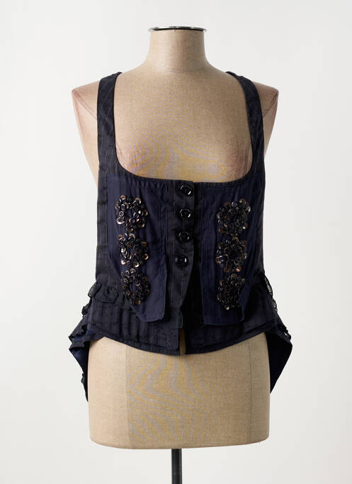Gilet sans manche imprimé rayures bleu HIGH femme