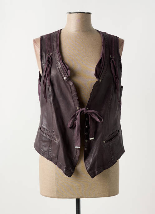 Gilet sans manche fausses poches violet HIGH femme