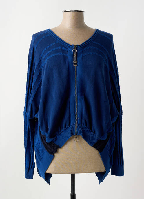 Gilet manches longues bleu HIGH pour femme