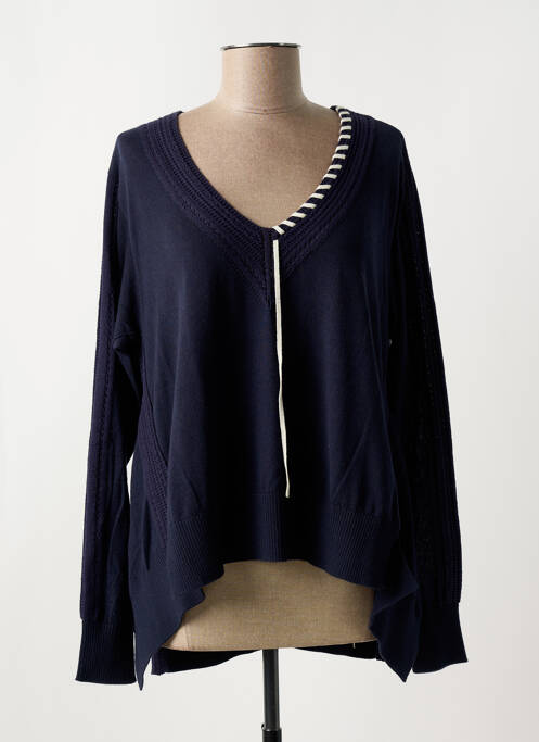 Pull col v manches longues bleu HIGH femme