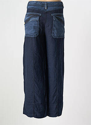 Pantalon droit tissage popeline taille normale bleu HICH USE femme
