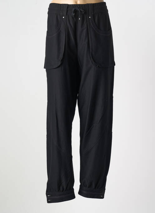 Pantalon droit stretch taille normale noir ICHI femme