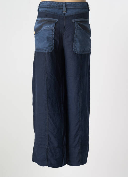 Pantalon droit tissage popeline taille normale bleu HICH USE femme