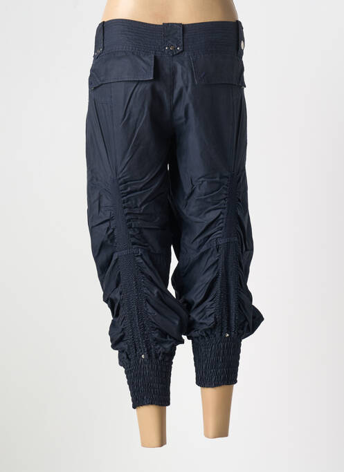 Pantacourt tissage popeline taille normale bleu HICH USE femme