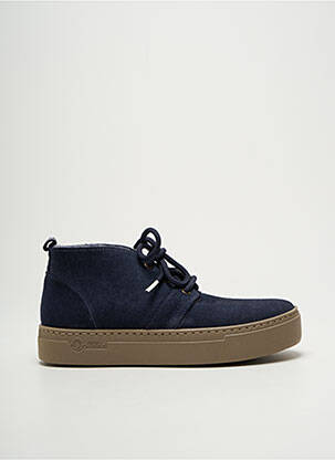 Baskets bout rond talon plat jusqu'à 3cm bleu NATURAL WORLD femme