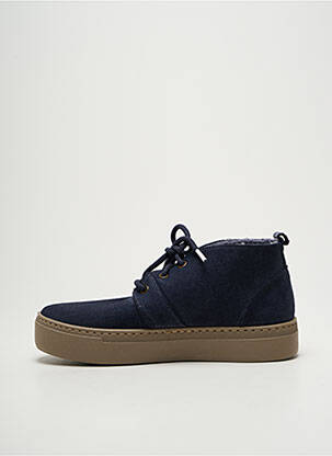 Baskets bout rond talon plat jusqu'à 3cm bleu NATURAL WORLD femme