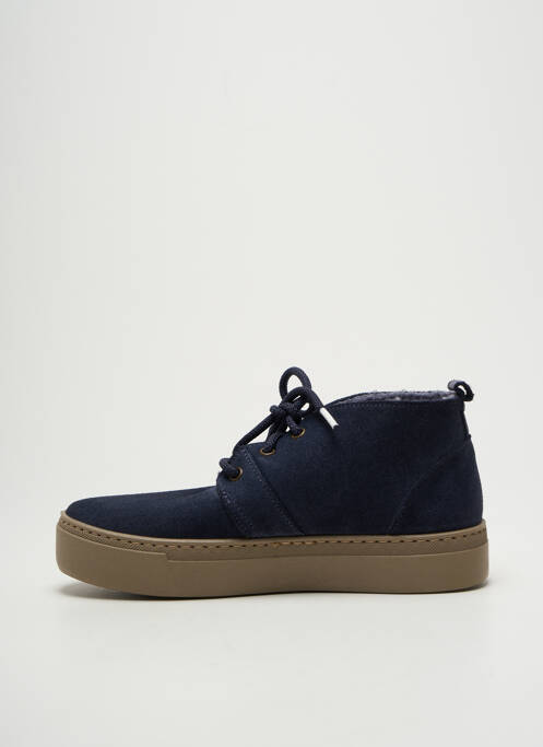 Baskets bout rond talon plat jusqu'à 3cm bleu NATURAL WORLD femme