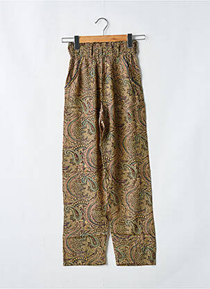 Pantalon droit taille à pinces taille haute beige SWILDENS femme