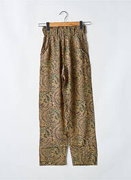 Pantalon droit tissage crêpe taille haute beige SWILDENS femme