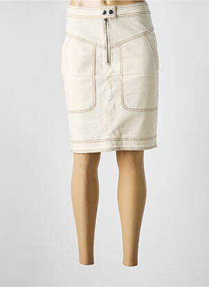 Jupe mi-longue stretch beige SECOND FEMALE femme