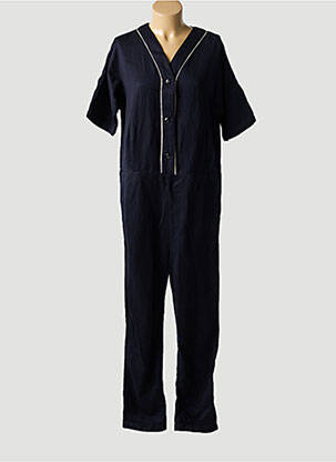 Combi-pantalon tissage crêpe manches courtes bleu BELLEROSE femme