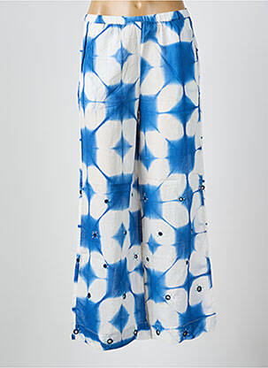 Pantalon large tissage popeline bleu V.DE.VINSTER femme